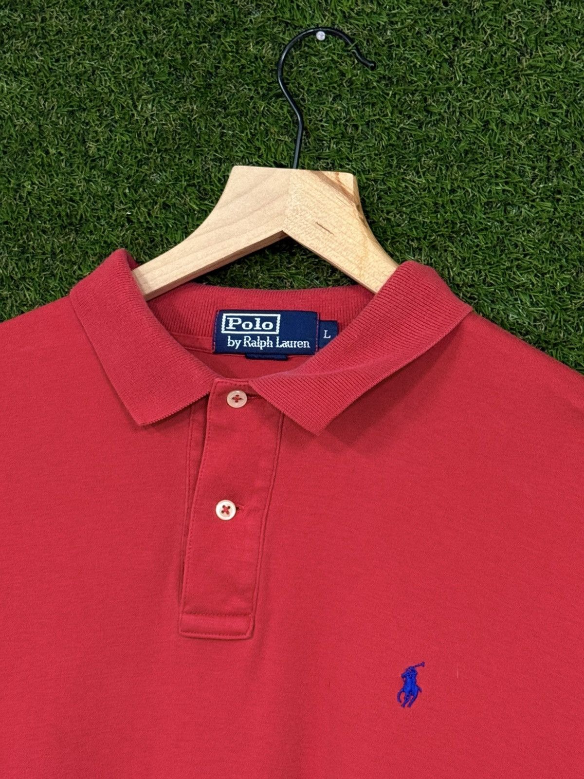 Polo Ralph Lauren Vintage Polo Ralph Lauren Red Navy Shirt Large PRL Size US L / EU 52-54 / 3 - 1 Thumbnail