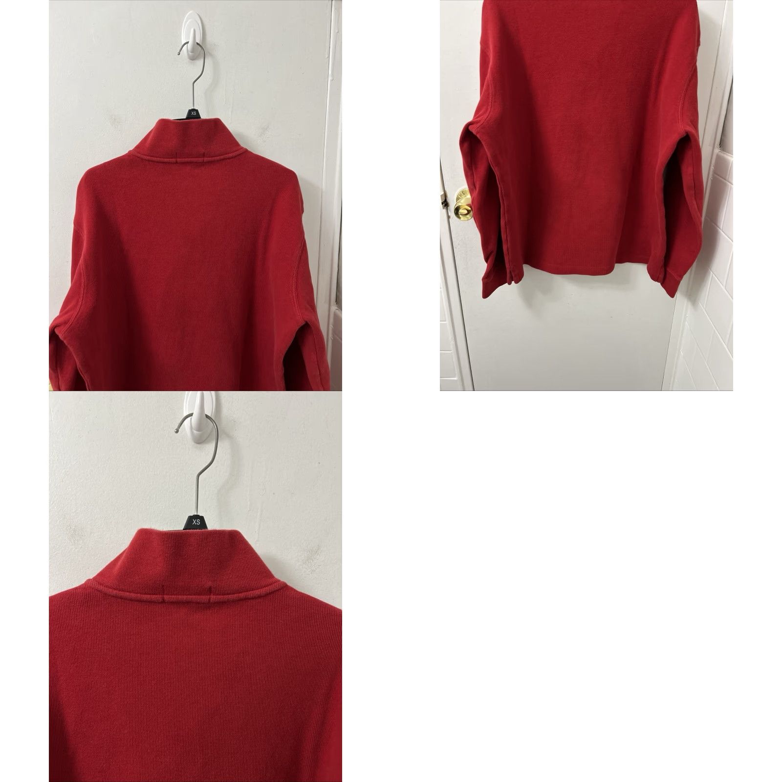 Polo Ralph Lauren Polo Ralph Lauren Sweater Polo 1/4 Zip Mens M Red Cotton Rib Mock Neck Pullover Knit with Pony Logo Embroidered L/S Classic Fit Size US M / EU 48-50 / 2 - 8 Thumbnail