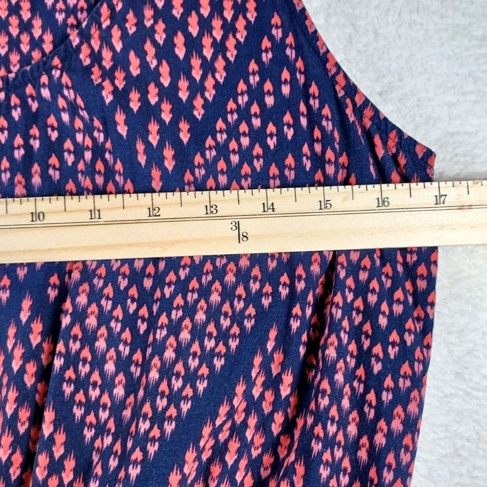 Gap Gap Maxi Dress Women’s Navy Red Sleeveless Chevron Pattern Elastic Waist M Blue Rayon Long Casual Summer Spring Fall Size M / US 6-8 / IT 42-44 - 7 Thumbnail
