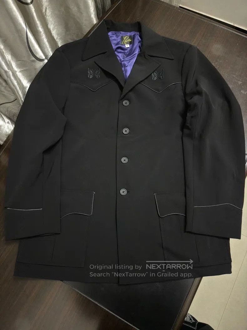 Needles Needles size S Black Soul Butterfly Embroidered Suit Jacket Size 46R - 1 Thumbnail