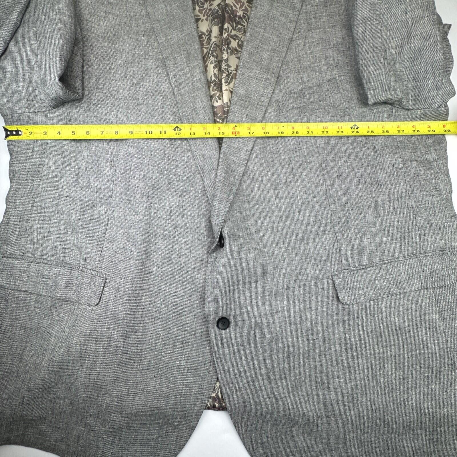 Other Oak Hill Linen Blend Blazer 2 Button Floral Lined 4XLT 58/60 Size 54R - 3 Thumbnail