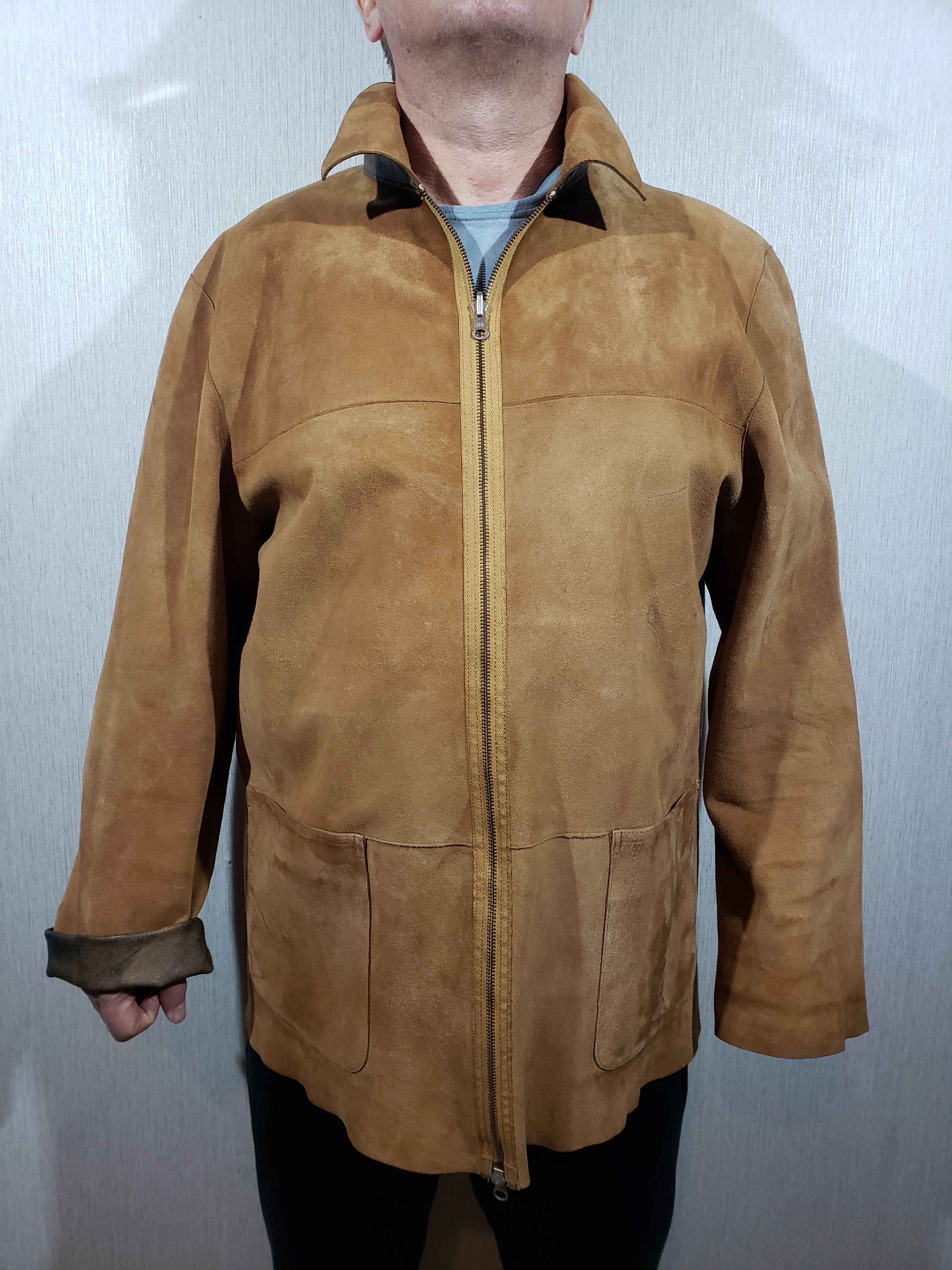 Other Double-sided men's leather shirt with a metal zipper. Size US XL / EU 56 / 4 - 5 Thumbnail