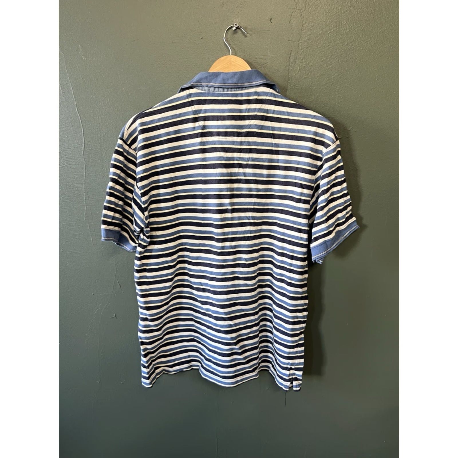 Vintage Woolrich Polo Shirt Mens Blue Short Sleeve Striped Size M Size US M / EU 48-50 / 2 - 2 Thumbnail