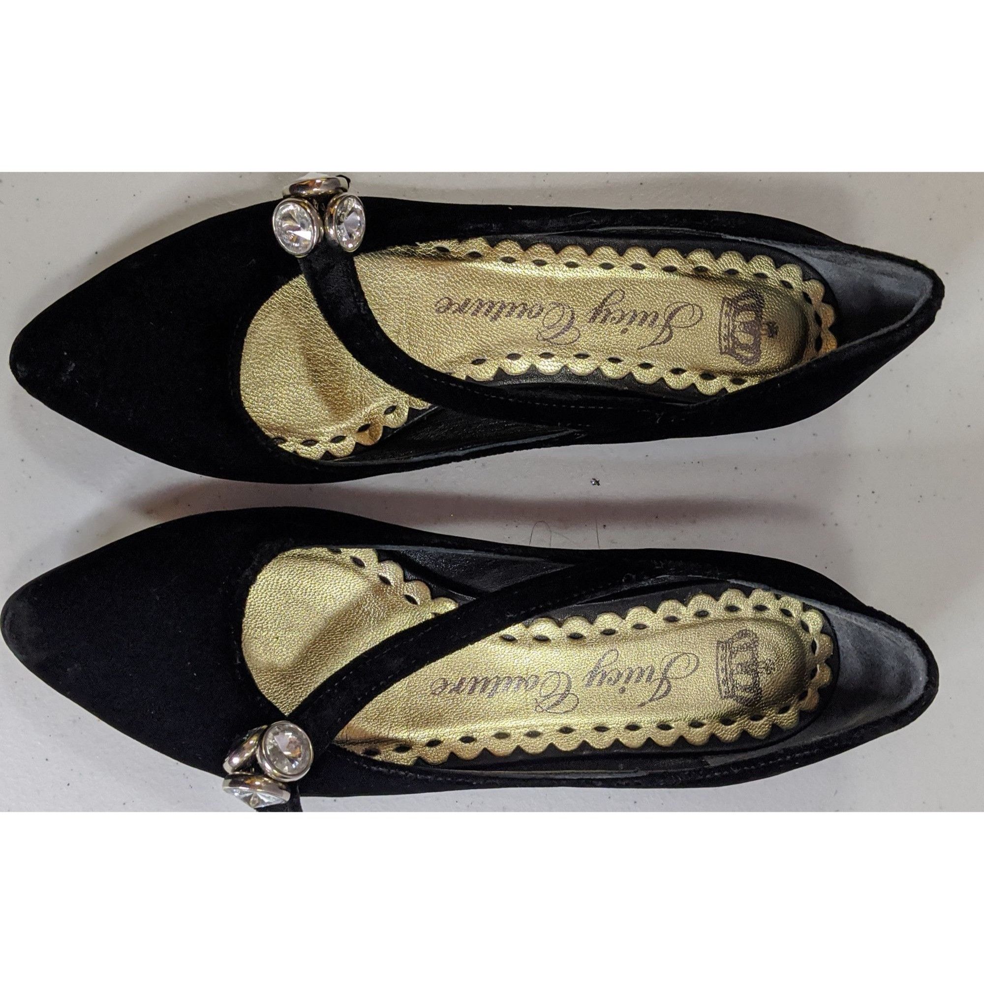 Juicy Couture Juicy Couture Black Velvet Rhinestone Embellished Flats Size Size US 6.5 / IT 36.5 - 8 Thumbnail