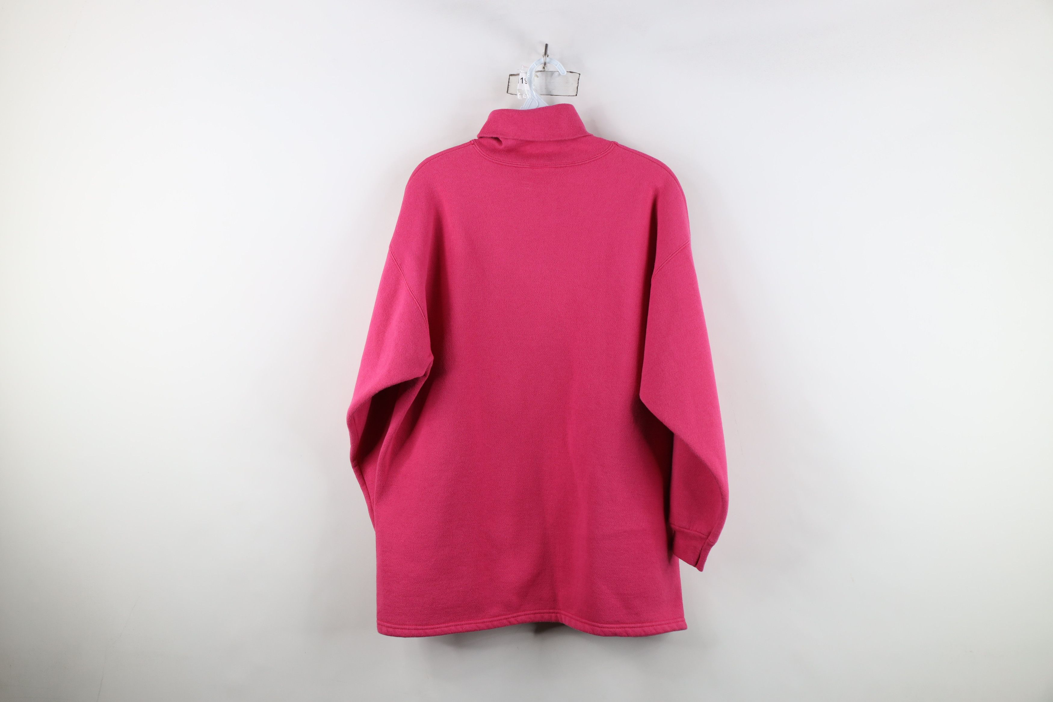 Vintage Vintage 90s Streetwear Blank Turtleneck Sweatshirt Pink USA Size L / US 10 / IT 46 - 12 Thumbnail