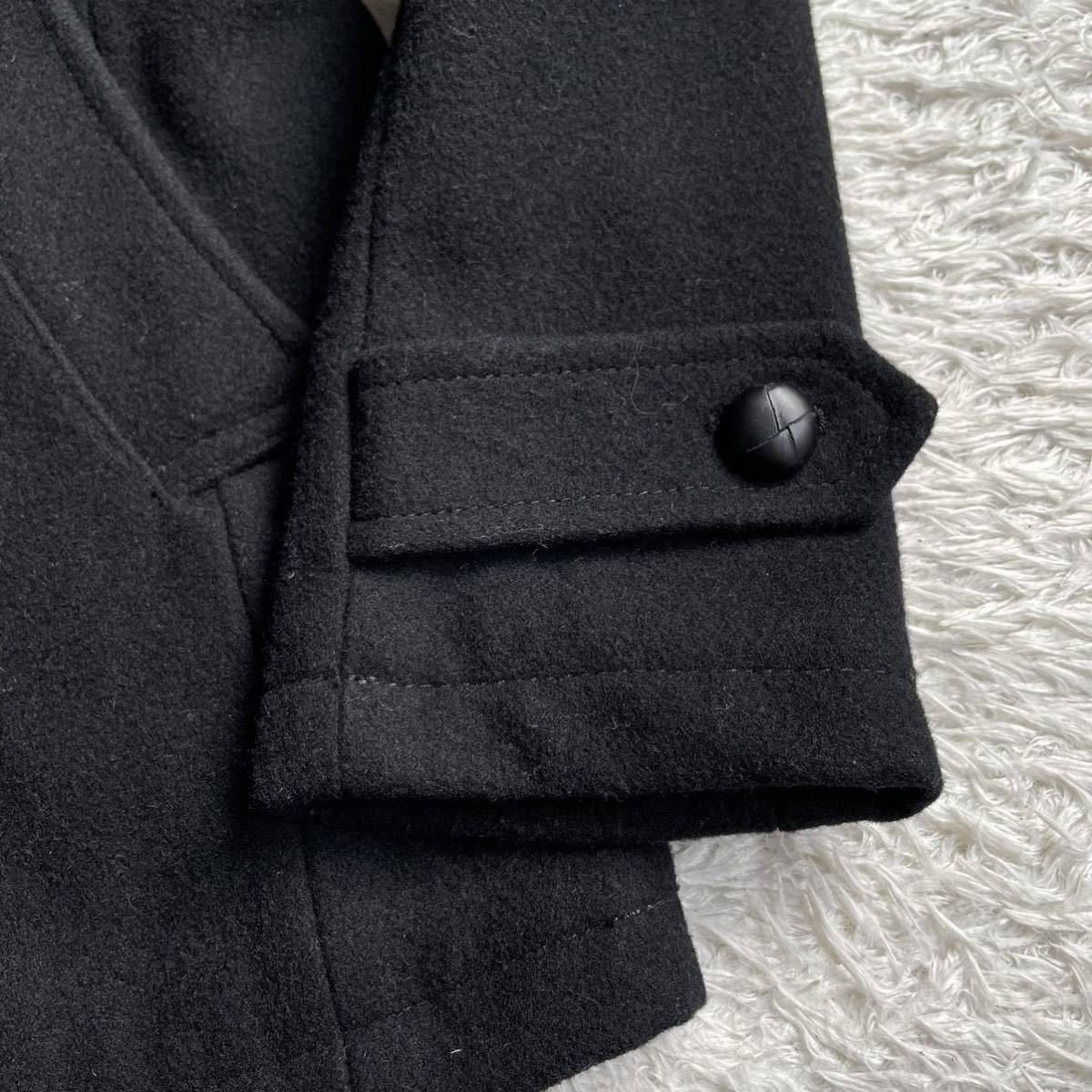 NANO universe Padded Black Melton Wool Marine Coat Size US M / EU 48-50 / 2 - 3 Thumbnail
