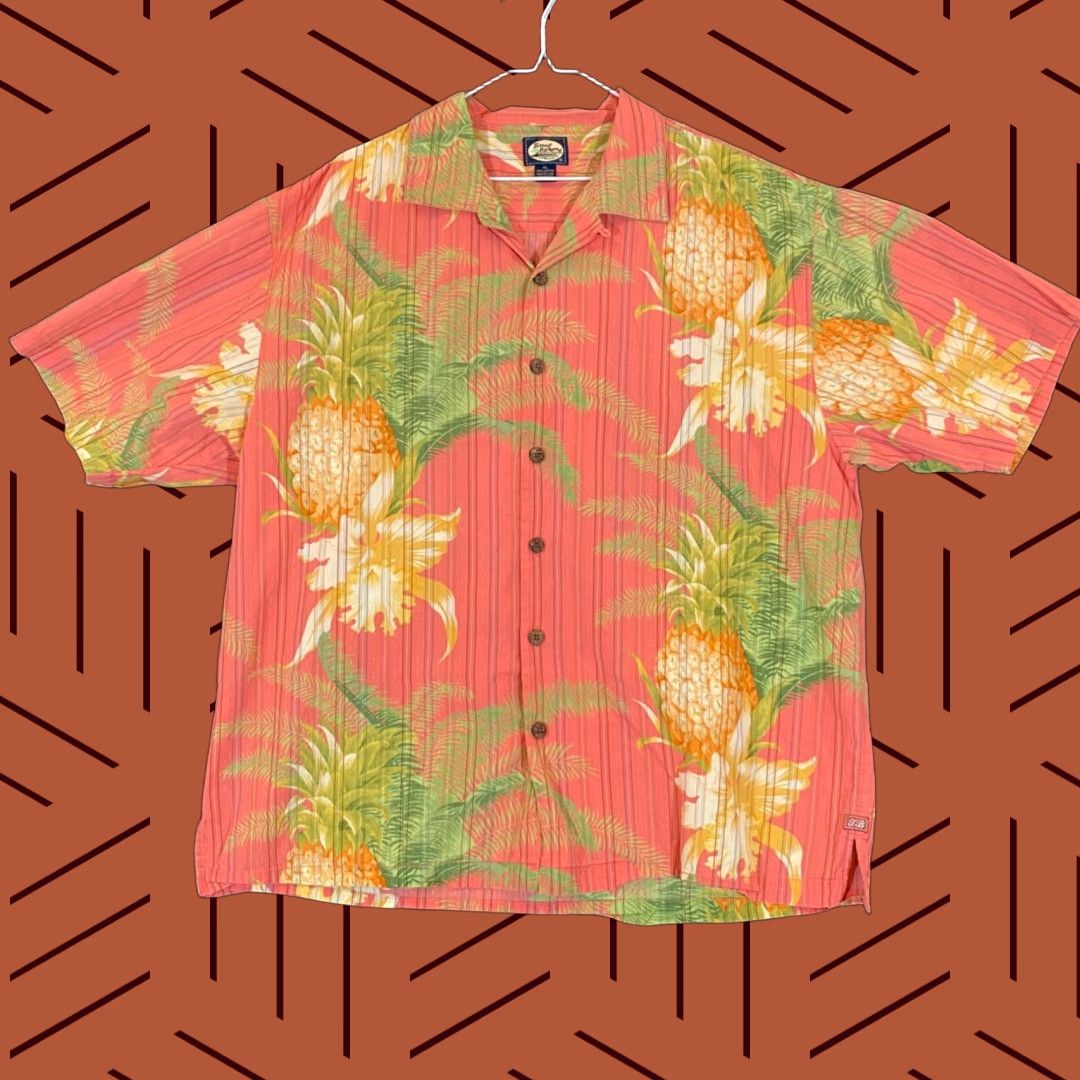 Tommy Bahama Tommy Bahama Shirt Mens XL Pink Floral Pineapple Button Up Cotton Outdoors S/S Size US XL / EU 56 / 4 - 1 Thumbnail