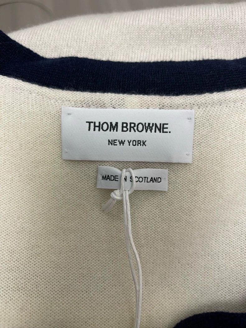 Thom Browne Thom Browne Milky red and blue four stripe cashmere sweate Size M / US 6-8 / IT 42-44 - 5 Thumbnail