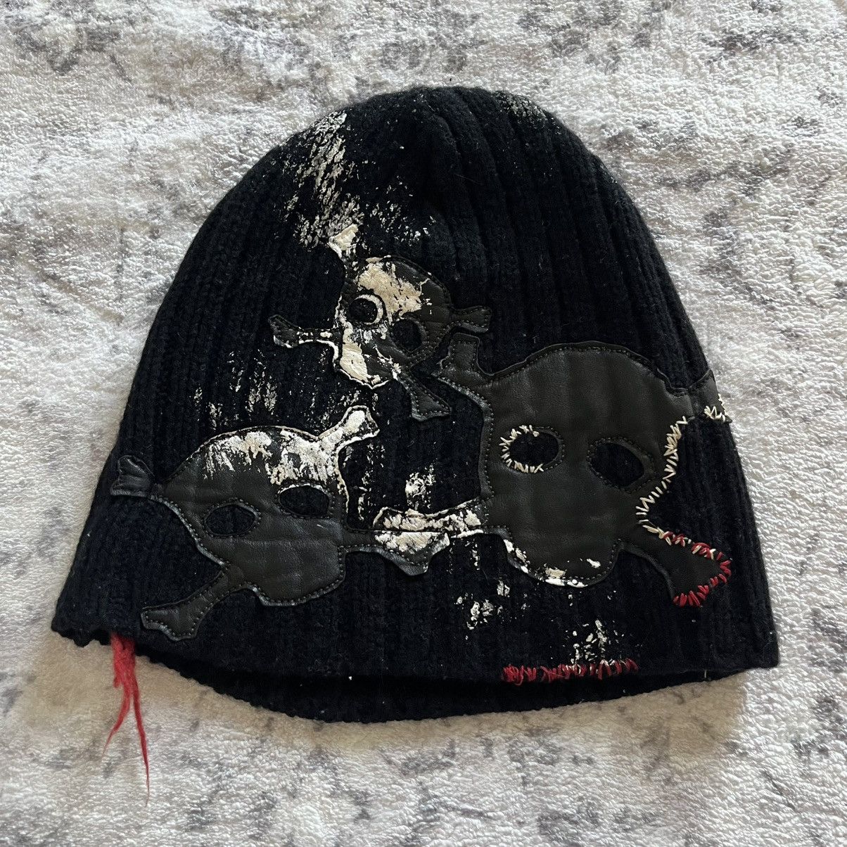 Pre-owned If Six Was Nine X Le Grande Bleu L G B Lgb Le Grande Bleu Skull Patch Beanie Black