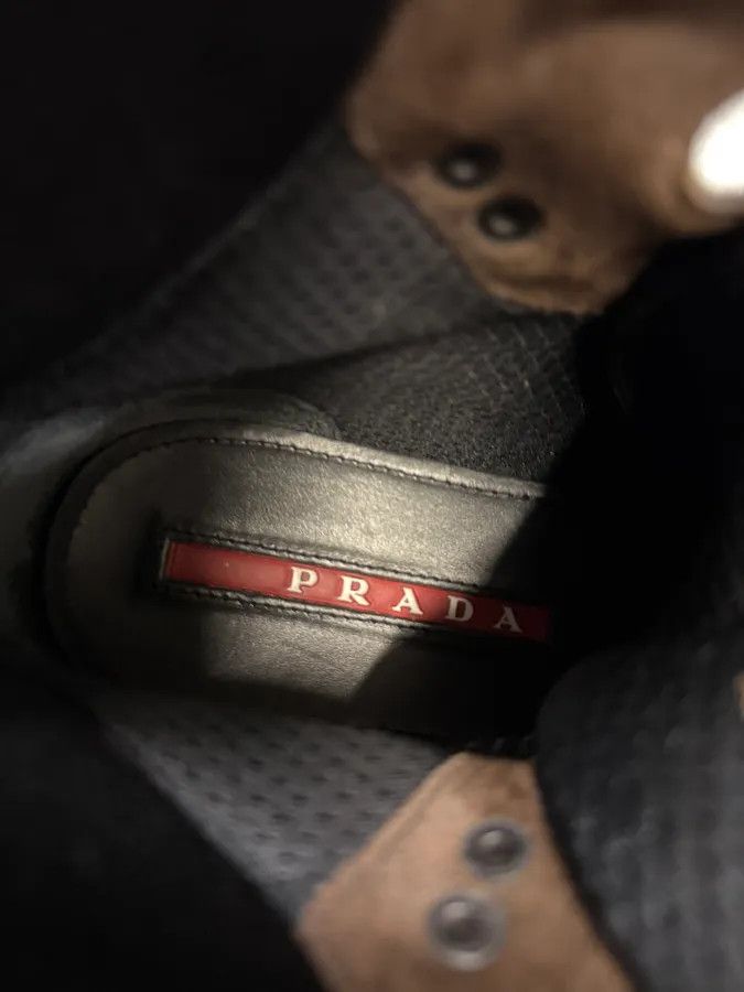 Designer × Prada × Vintage 2000s Prada Hiking Brown Suede Leather Boots Size US 8 / IT 38 - 9 Thumbnail