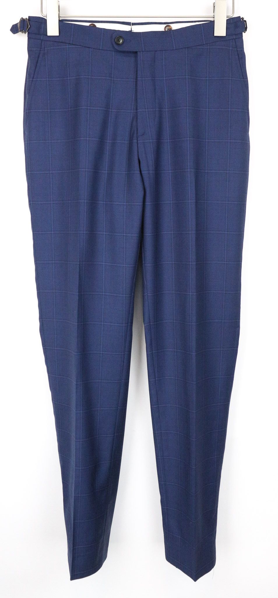 Suitsupply LA SPALLA UK34R Blue Wool Checked Trousers 74731 Size 34R - 1 Thumbnail