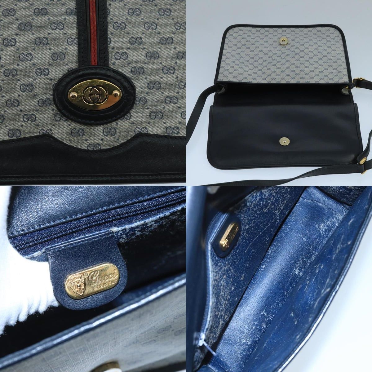 Gucci GUCCI Micro GG Supreme Shoulder Bag Pvc Navy Gold 001 113 Size ONE SIZE - 11 Thumbnail