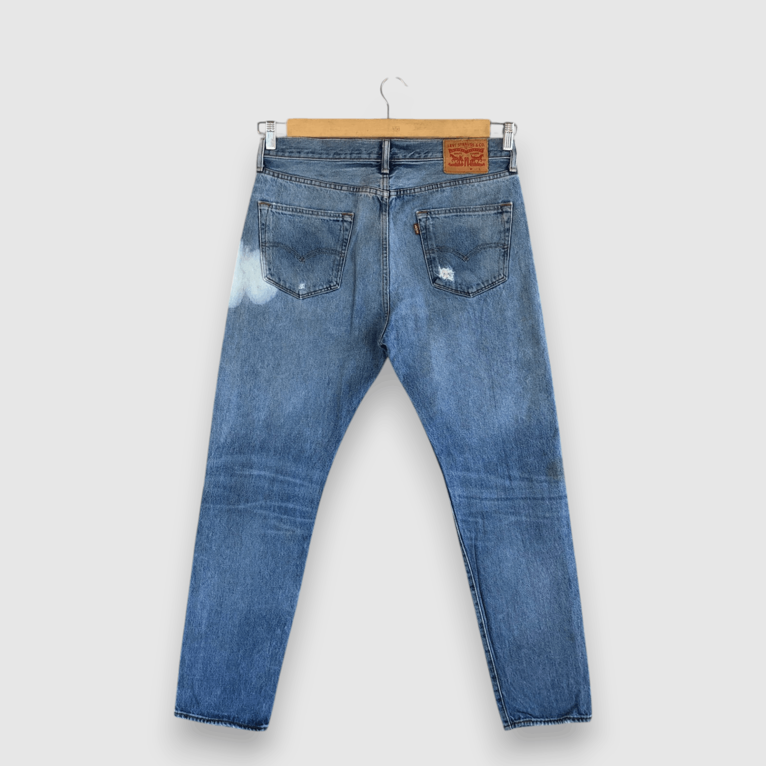 Levi's Vintage Levis 501 Distressed Jeans Bleach Light Wash Denim Size US 34 / EU 50 - 2 Thumbnail
