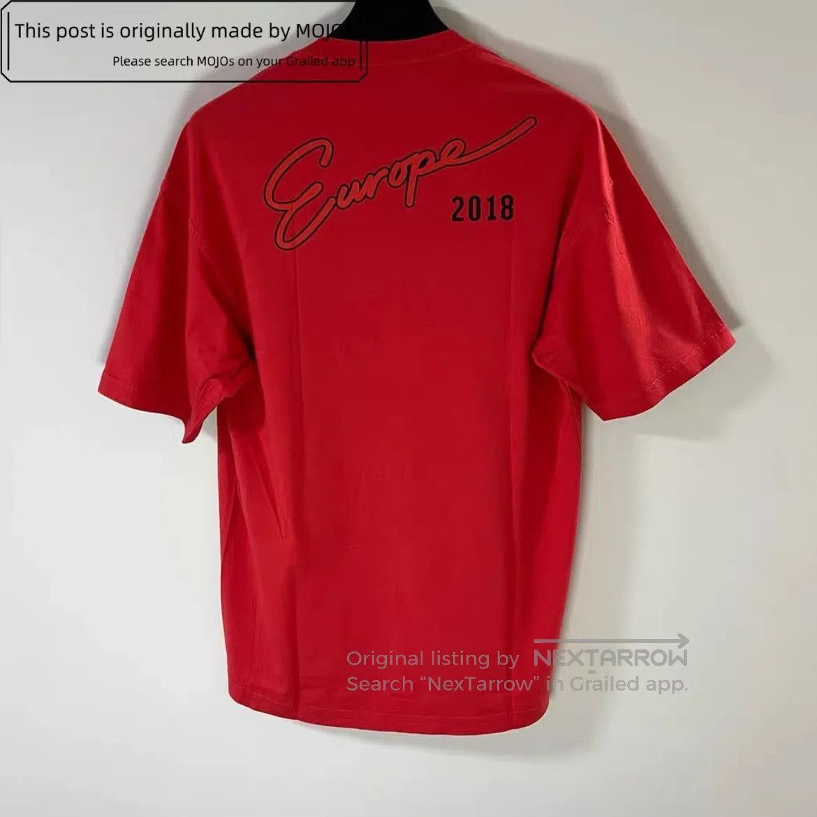 Balenciaga Balenciaga Red Europe 2018 Oversized logo tee. Size US XS / EU 42 / 0 - 2 Thumbnail