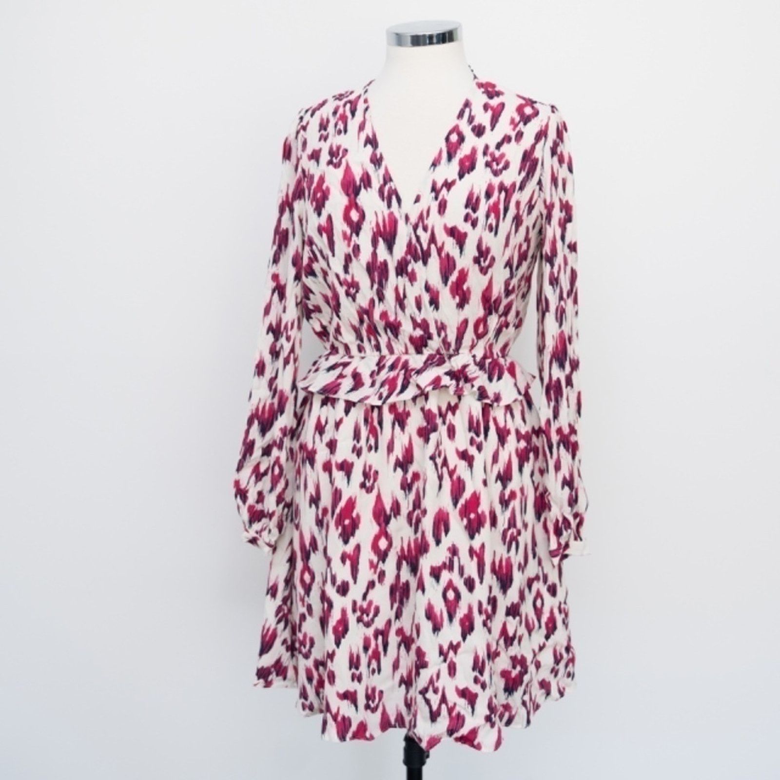 Scotch & Soda Scotch & Soda. Wrap Dress In Brushed Ikat Cherry Pie. Size M / US 6-8 / IT 42-44 - 8 Thumbnail