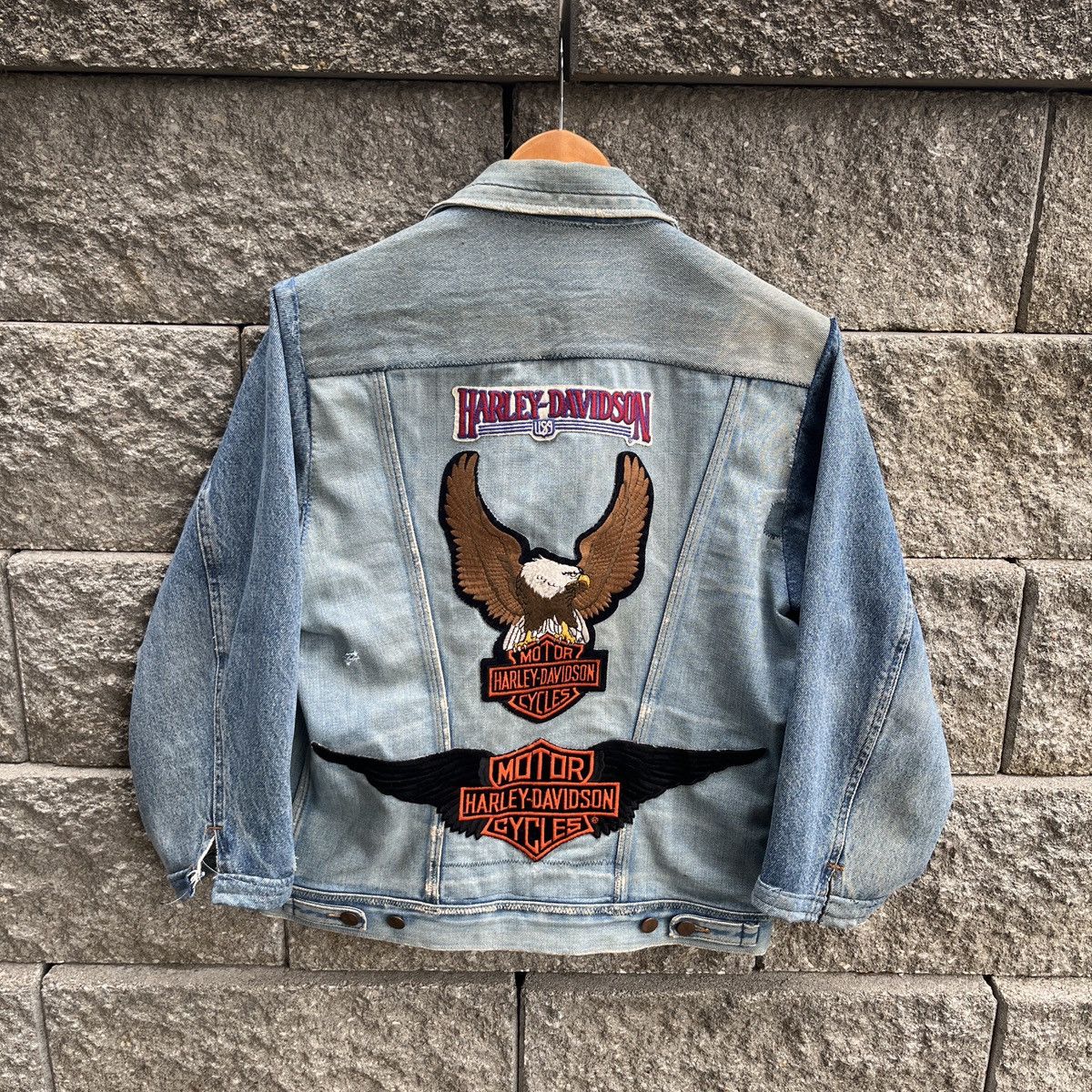 Wrangler 1970s Wrangler Harley Davidson Patched Jacket Size US L / EU 52-54 / 3 - 1 Thumbnail