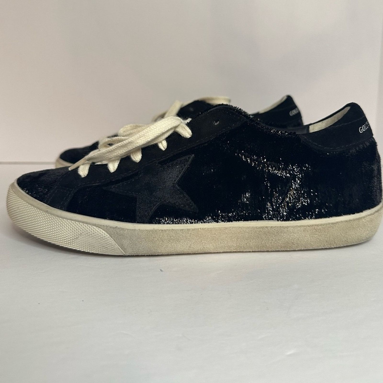 Golden Goose authentic Super Star Sneakers EU 38 US 8 black suede star Size US 8 / IT 38 - 14 Thumbnail