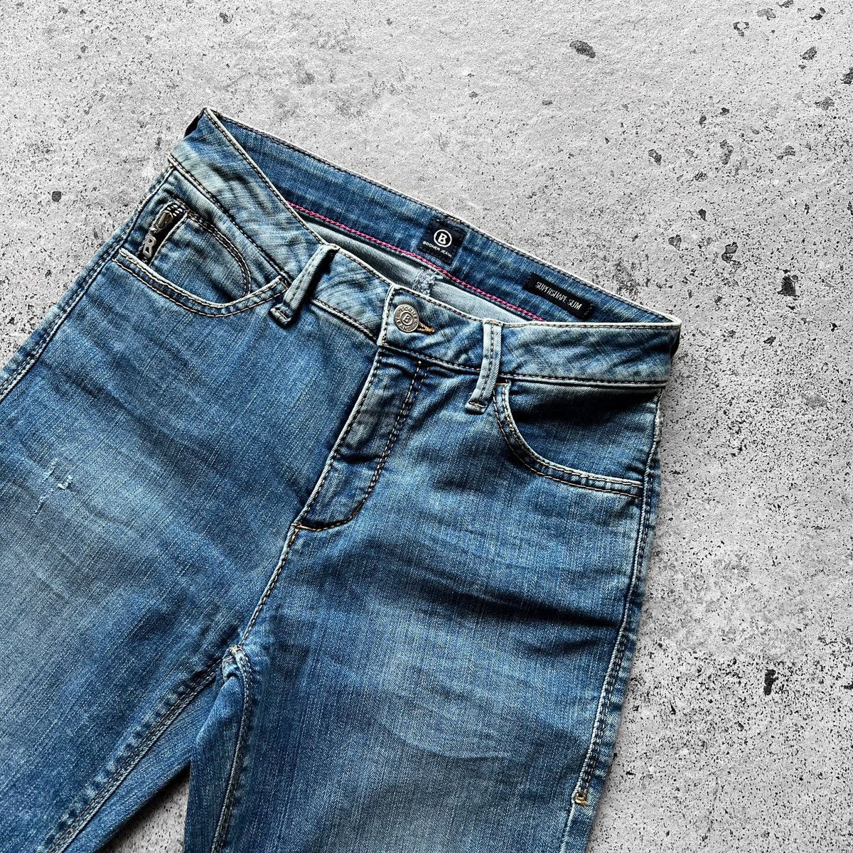 Bogner × Designer Bogner Womens Blue Supershape Slim Premium Denim Jeans Size 27" / US 4 / IT 40 - 4 Thumbnail