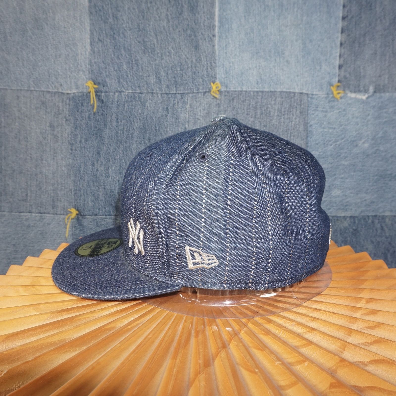 New Era 7 3/8 58.7CM- Vintage / Y2K Yankees Sashiko Style Fitted Cap Size ONE SIZE - 3 Thumbnail