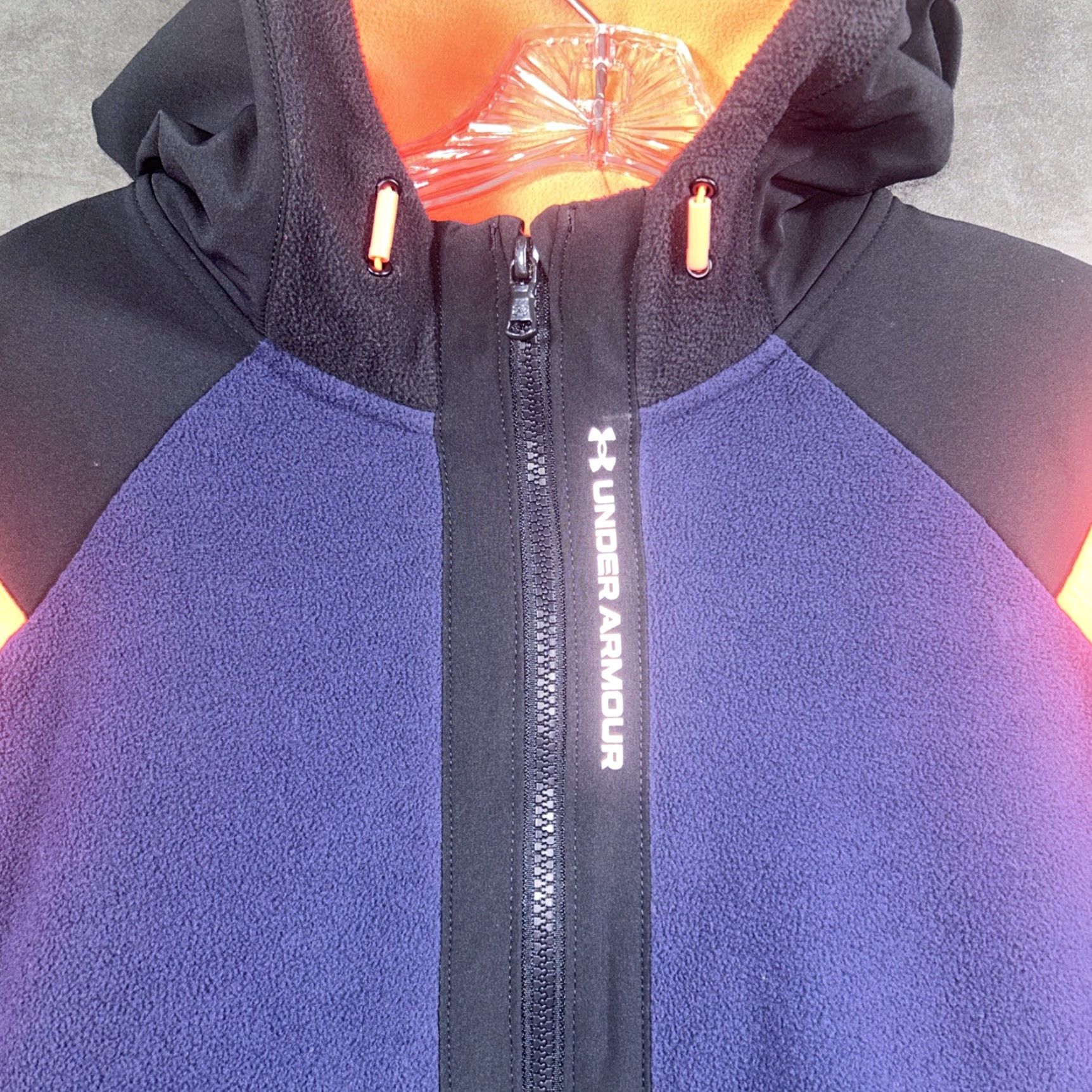 Under Armour Under Armour Mens Hooded Celliant Full Zip Fleece Jacket Large Blue Pink Size US L / EU 52-54 / 3 - 2 Thumbnail
