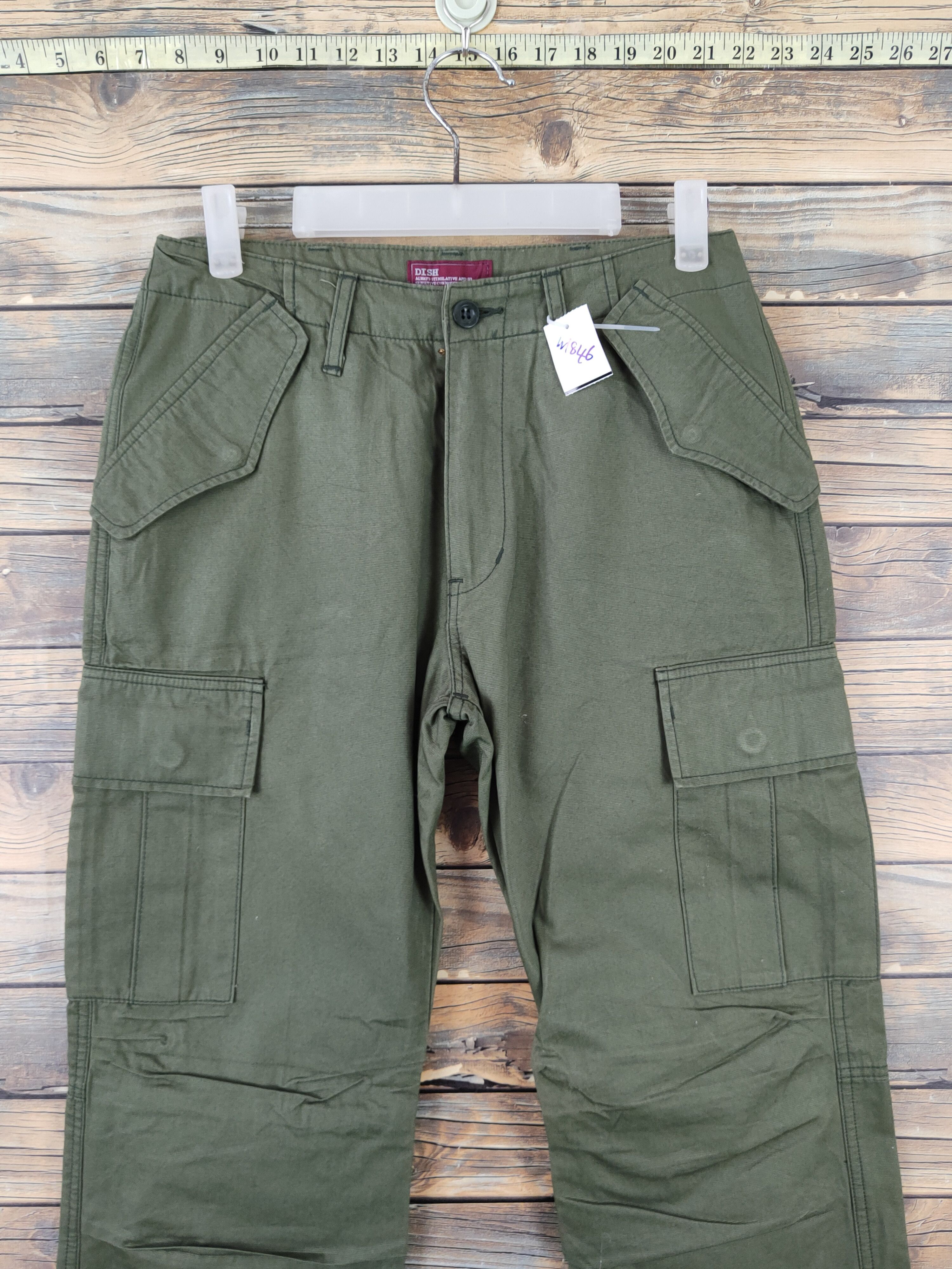 Japanese Brand Dish Green Multipocket Tactical Cargo Pants #W1846 Size US 28 / EU 44 - 2 Thumbnail
