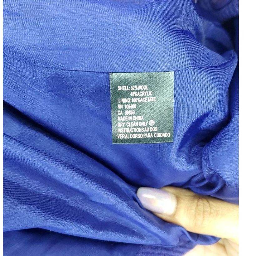 Other Arthur Levine Blue Wool Blend Button Up Coat Size 10 Size L / US 10 / IT 46 - 4 Thumbnail