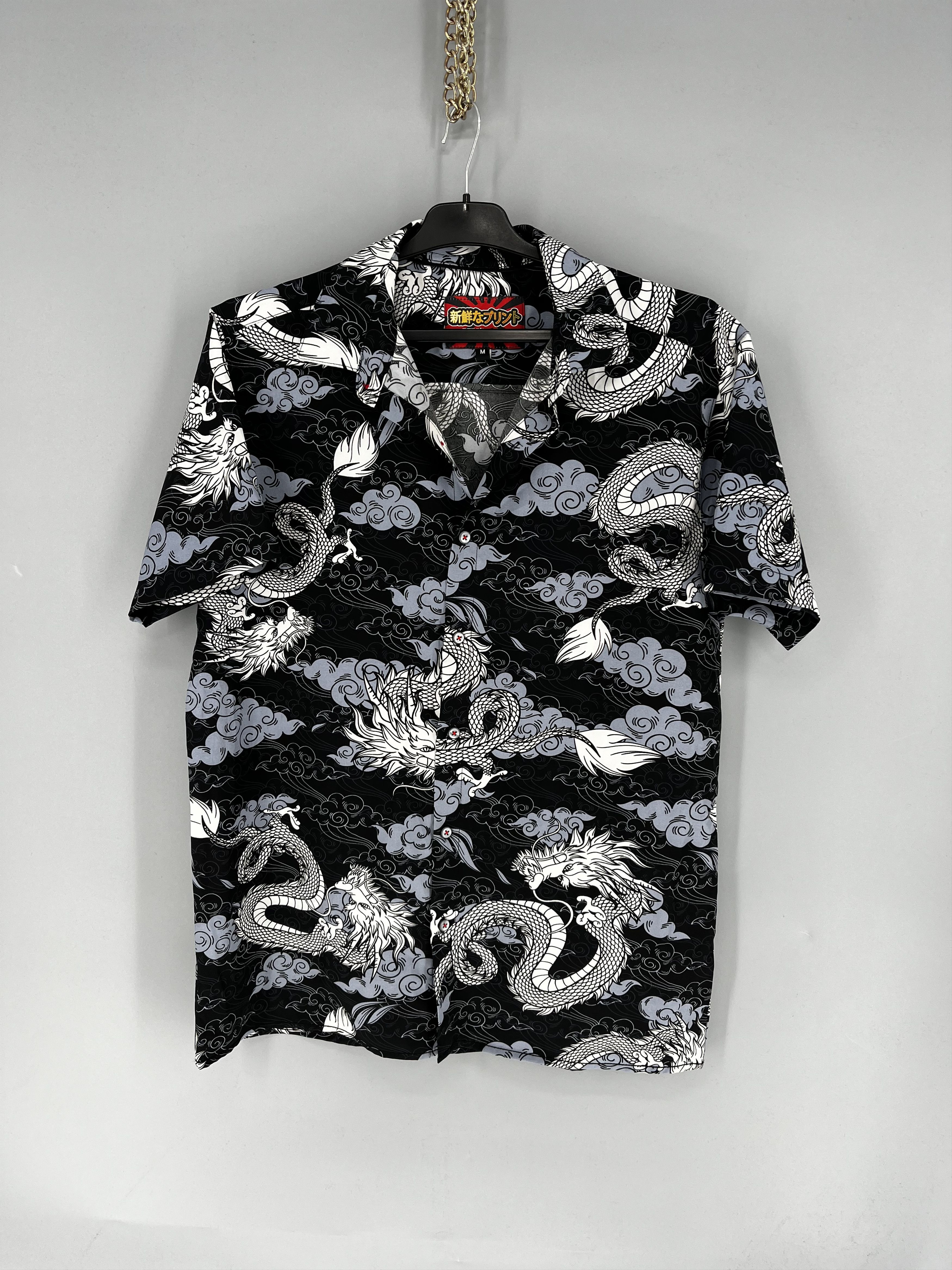 Japanese Brand Vintage Y2k Washed AvantGarde Tribal Tee Dragon Button Ups Size US M / EU 48-50 / 2 - 1 Thumbnail