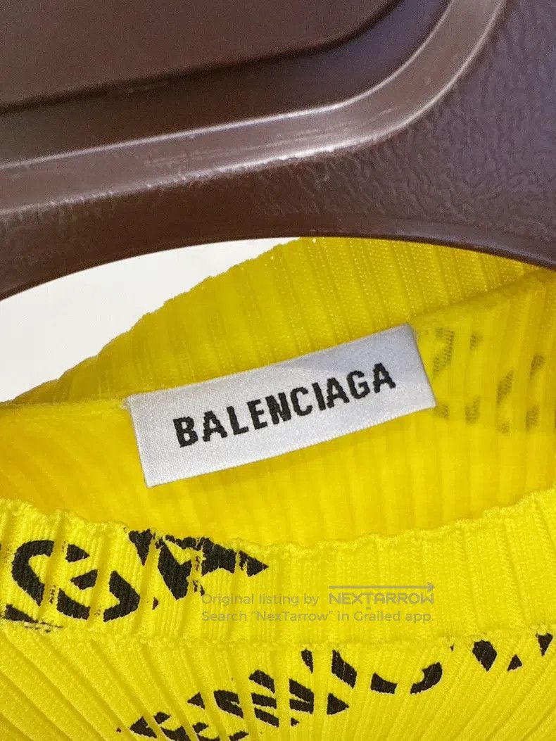 Balenciaga Balenciaga Full Print Letter Logo Slim Fit Round Neck Knit Size US M / EU 48-50 / 2 - 4 Thumbnail