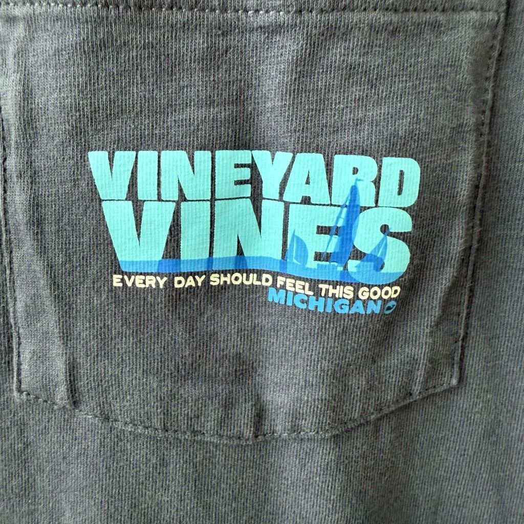 Vineyard Vines Vineyard Vines Michigan Long Sleeve Pocket Cotton Tshirt M Size US M / EU 48-50 / 2 - 3 Thumbnail