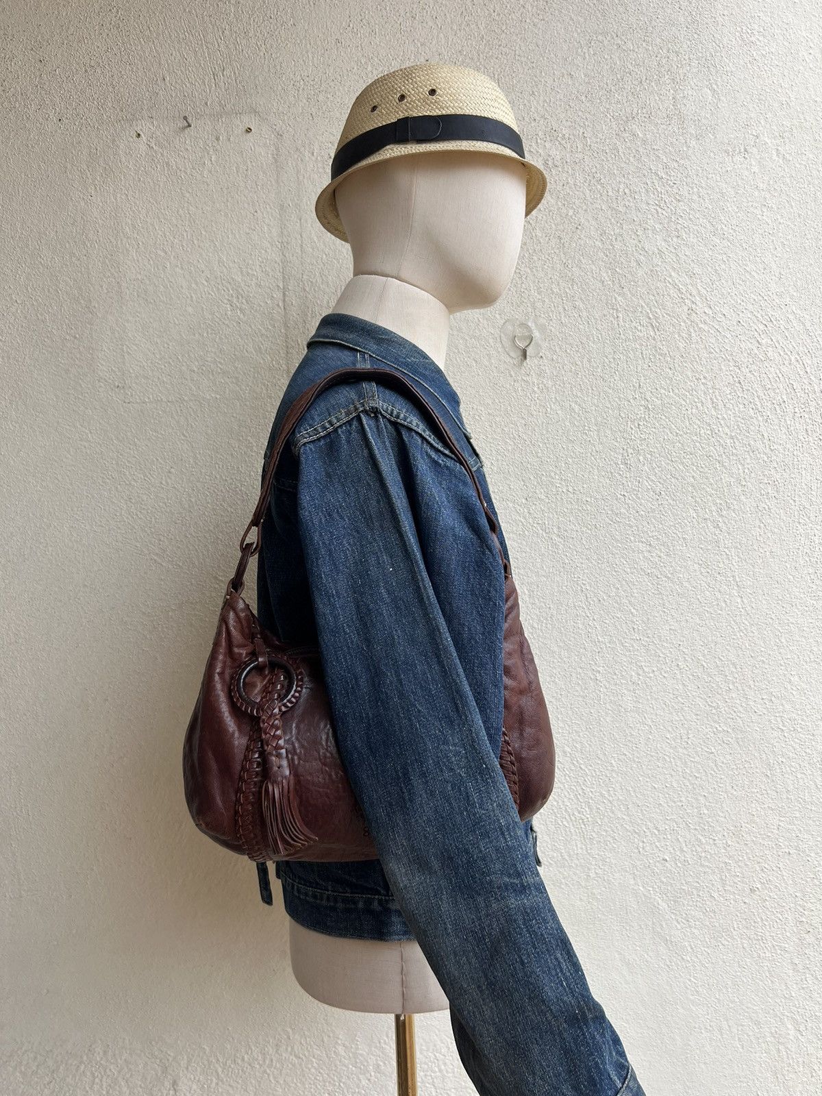 Leather genten Japan Patina Leather Mini Hobo Bag Size ONE SIZE - 22 Thumbnail