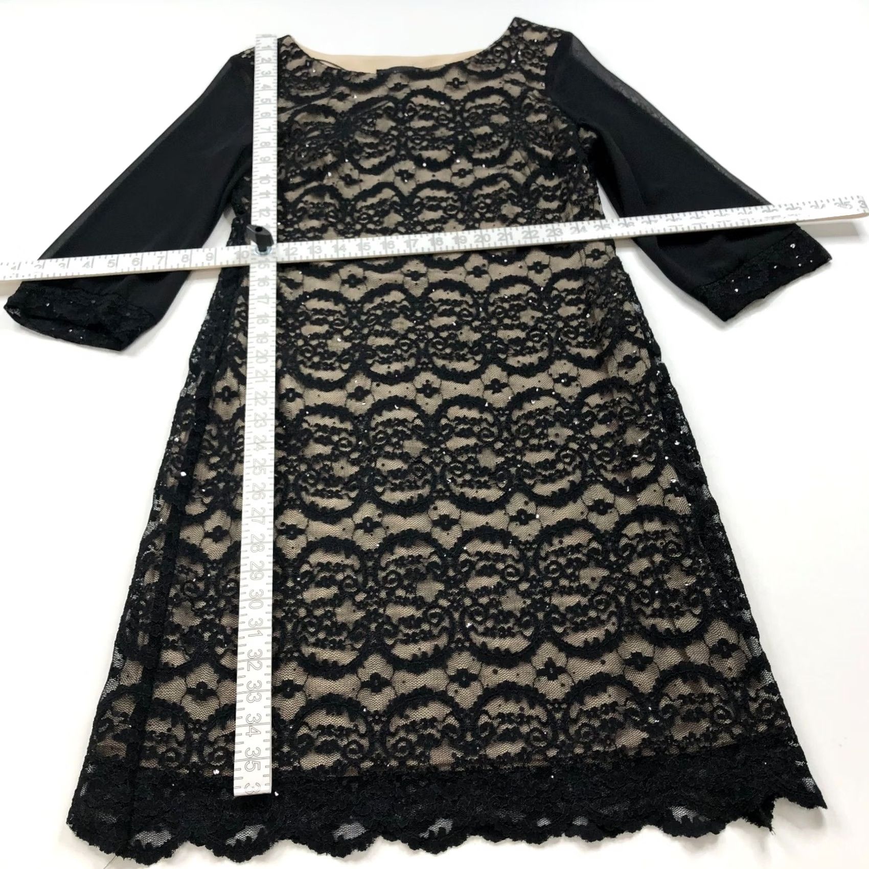 Vintage R&M Richards Dress Women's Above Knee Lace Lined Black MINT 12 Sleeveless Boat Neck A-Line Short Vintage: No Size XL / US 12-14 / IT 48-50 - 4 Thumbnail