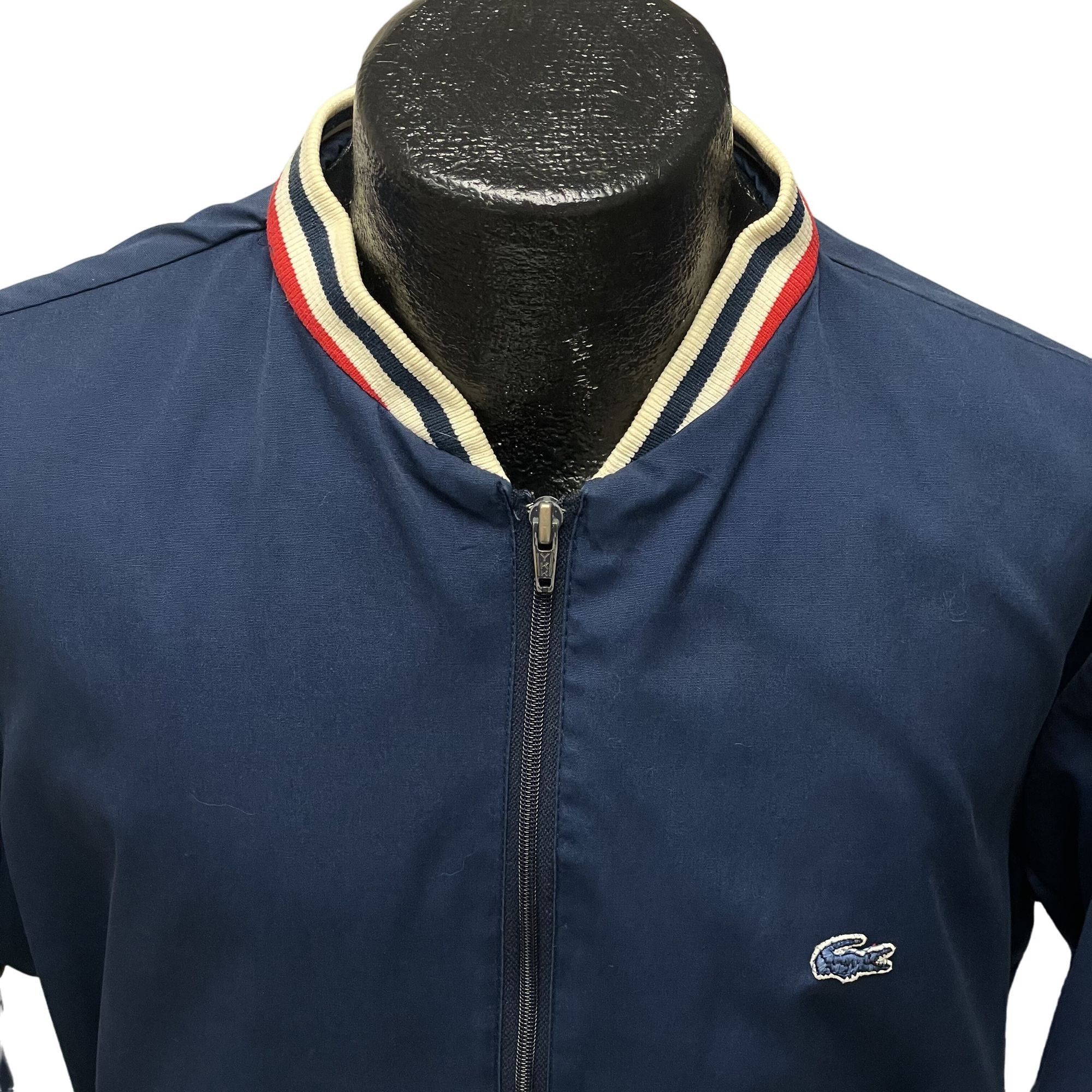 Izod Vtg Izod Lacoste Bomber RARE Red White RINGER Jacket Size US XL / EU 56 / 4 - 3 Thumbnail