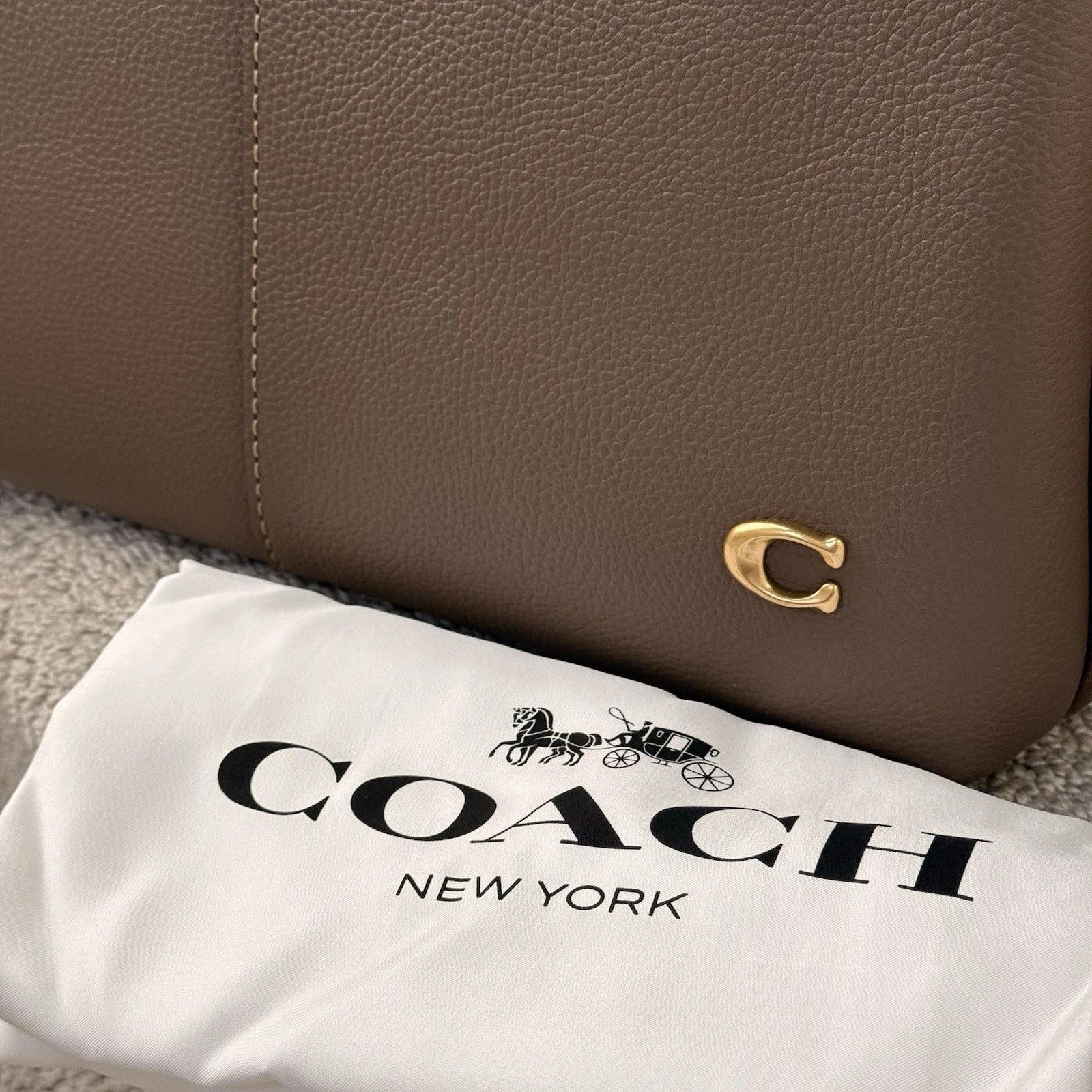 Coach COACH Lana Large Leather Shoulder Handle Bag Dark Stone Gray Size ONE SIZE - 6 Thumbnail