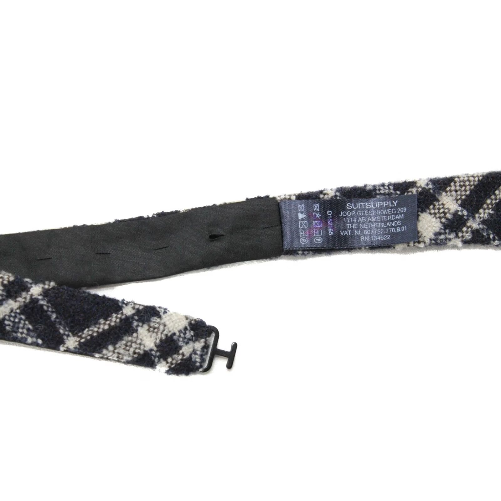 Suitsupply SUITSUPPLY Check Navy Bow Tie Men's ONE SIZE Wool Blend Adjustable Classic Size ONE SIZE - 3 Thumbnail