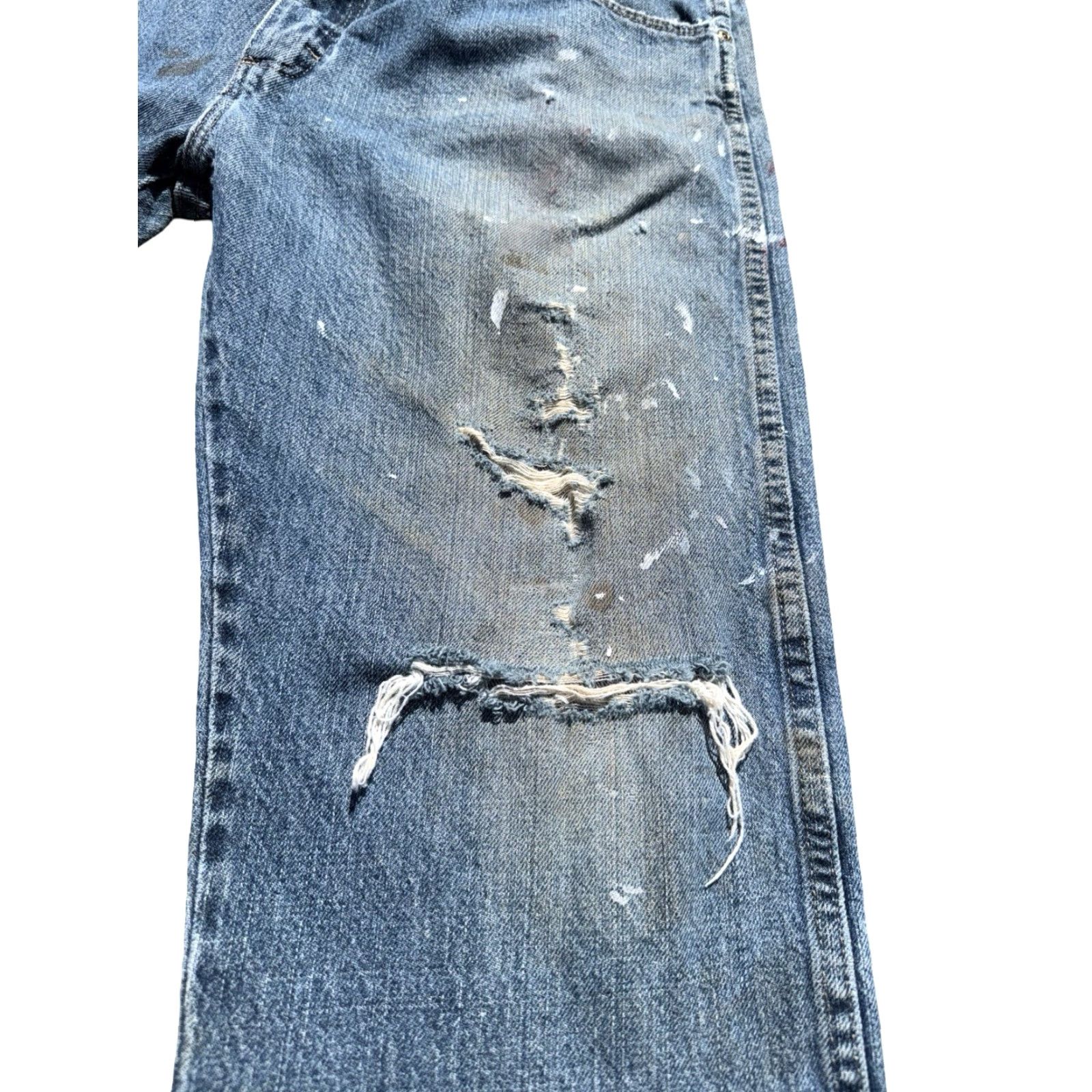 Wrangler VINTAGE Wrangler Jeans 90s Distressed Light Wash Blue 34x32 Men Straight Size 34 32 Size US 34 / EU 50 - 7 Thumbnail