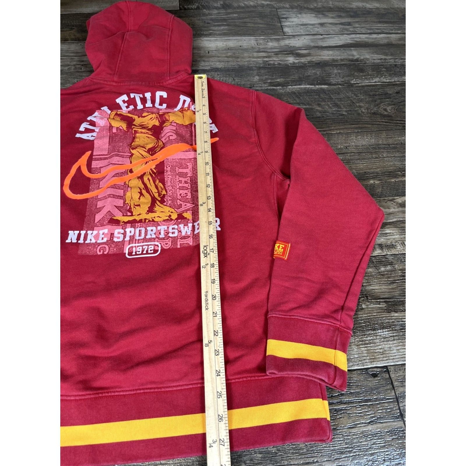 Nike Nike Hoodie Mens Large Red Fleece Graphic Athletic Department Elephant C Drawstring Hooded Pullover Size L Mens Size US L / EU 52-54 / 3 - 2 Thumbnail