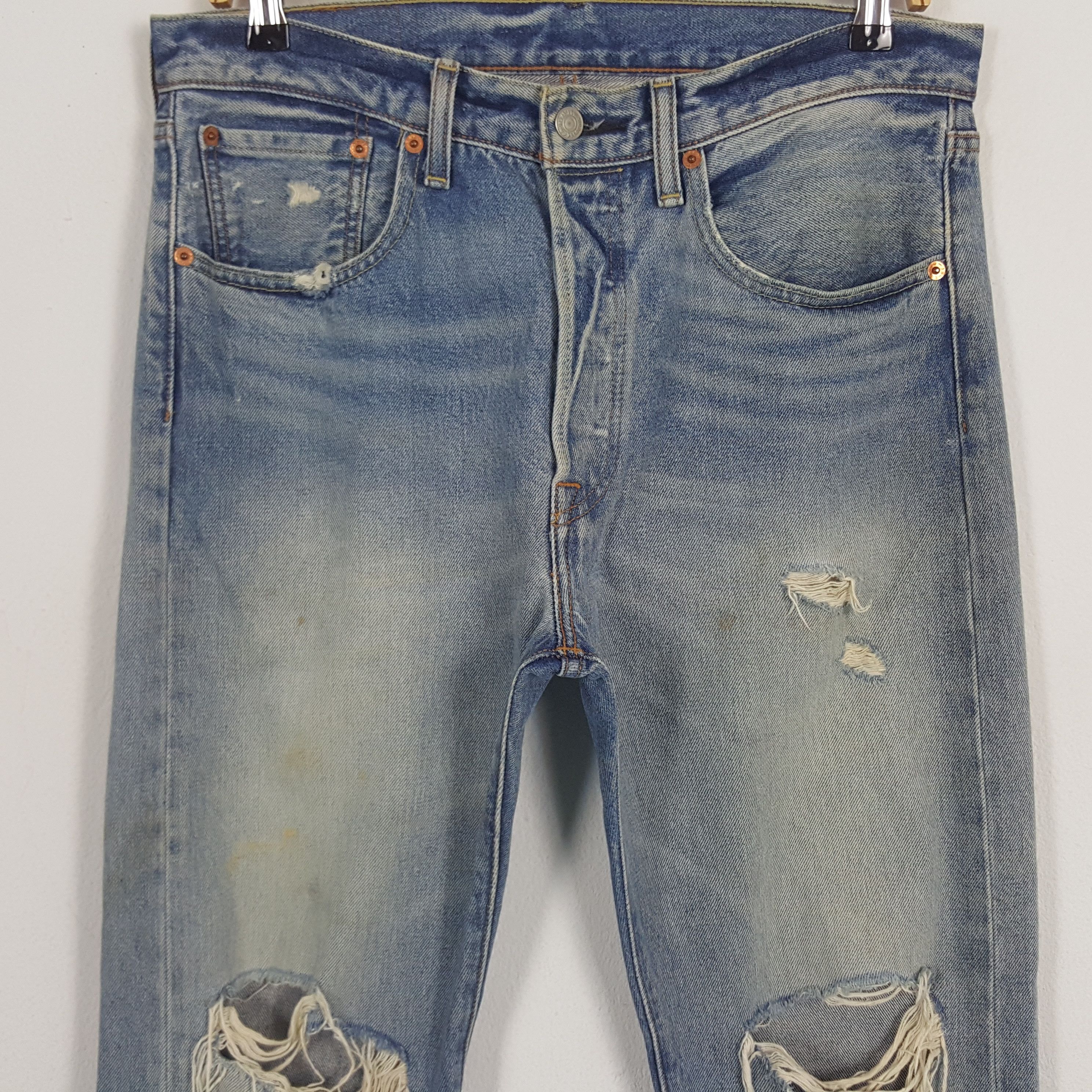 Levi's × Vintage Vintage Levi's 501 American Distressed Style Denim Jeans Size US 32 / EU 48 - 2 Thumbnail