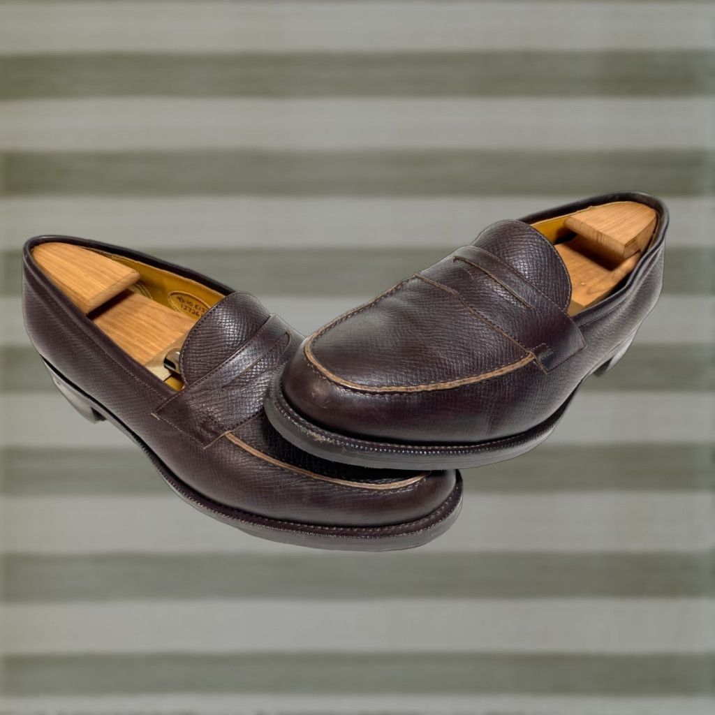 Edward Green Edward Green Duke Loafer Dark Brown Utah 9.5-10 E Mens Leather Dress Slip On Shoes, Handmade, UK Made Size US 10 / EU 43 - 1 Thumbnail