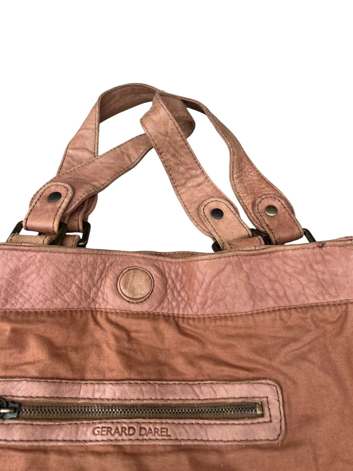 Leather Vintage Gerard Darel Distressed Patina Leather Tote Bag Size ONE SIZE - 22 Thumbnail