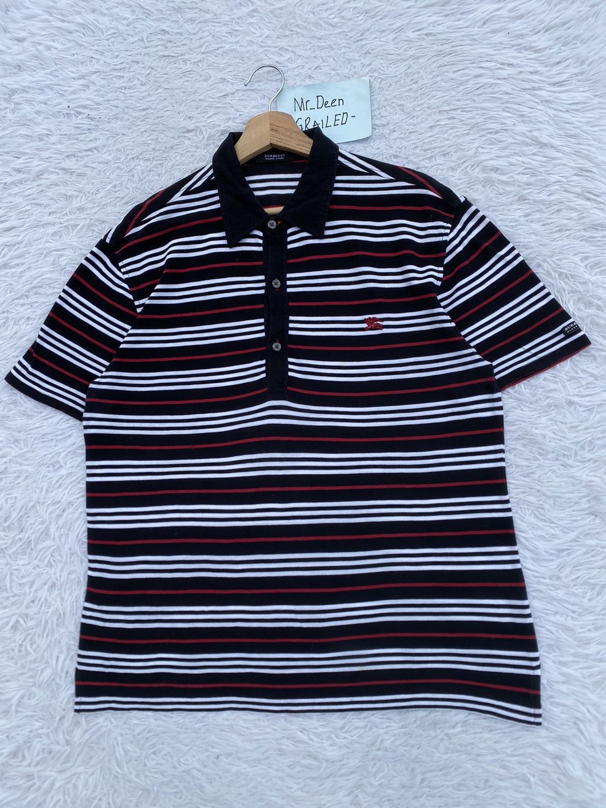 Burberry Rare Vintage Burberry Black Label Stripes Polo Tee Size US M / EU 48-50 / 2 - 4 Thumbnail