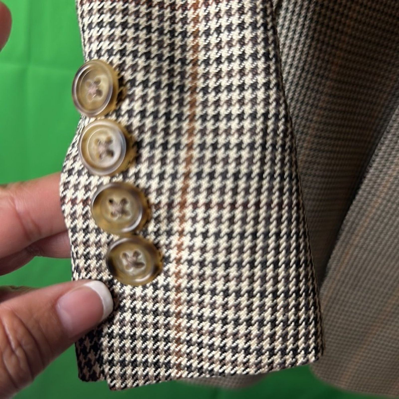 Burberry Burberrys Houndstooth 42R Plaid Blazer Vintage 90s Y2K Size 42R - 10 Thumbnail