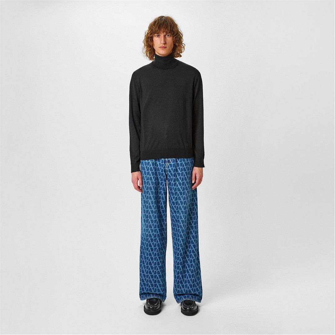 Valentino o1g2r1mq0526 Knit Turtleneck Jumper in Black Size US L / EU 52-54 / 3 - 3 Thumbnail