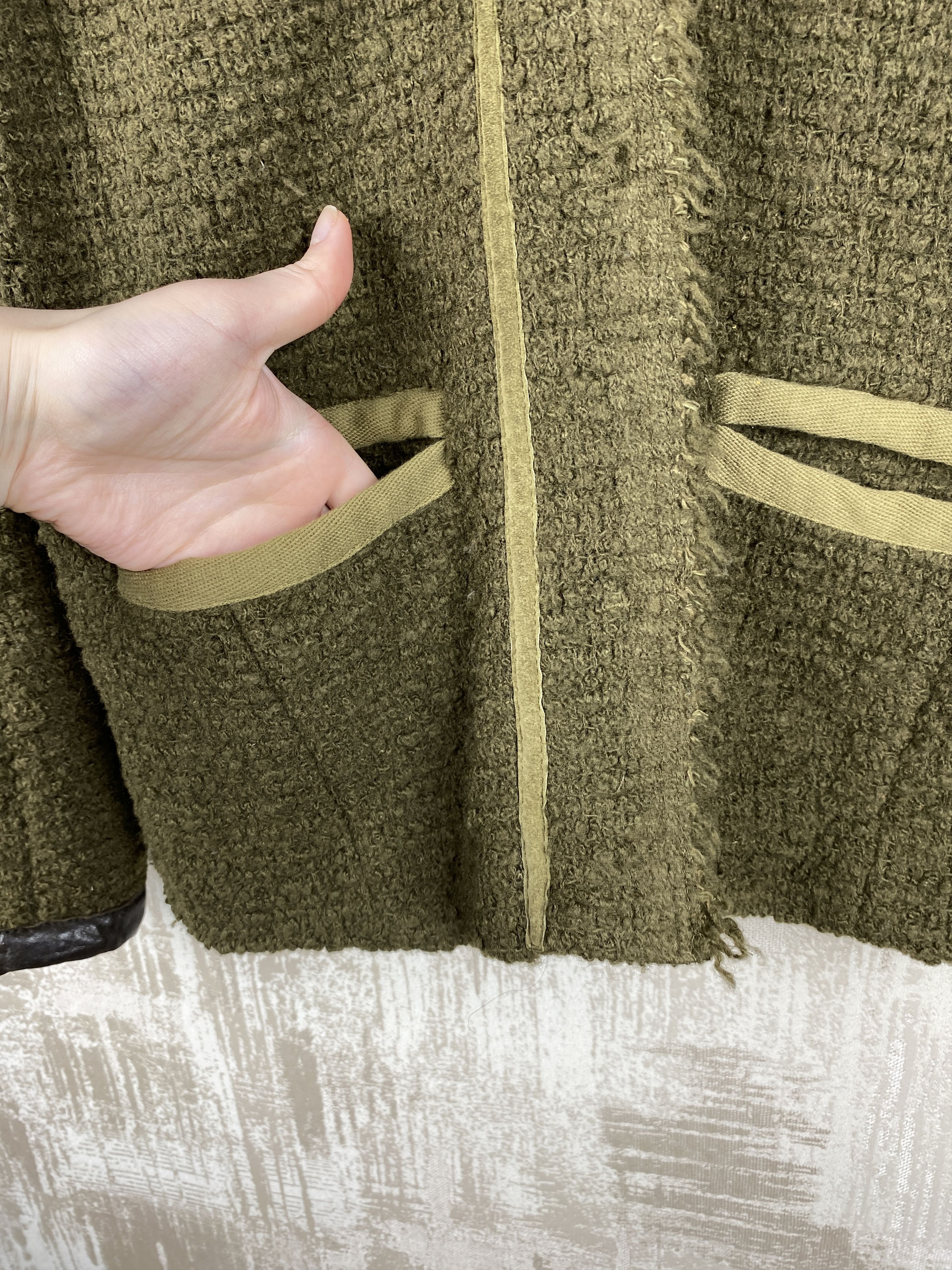 Isabel Marant Isabel Marant Olive Green Textured Wool Blend Knit Blazer Size S / US 4 / IT 40 - 6 Thumbnail