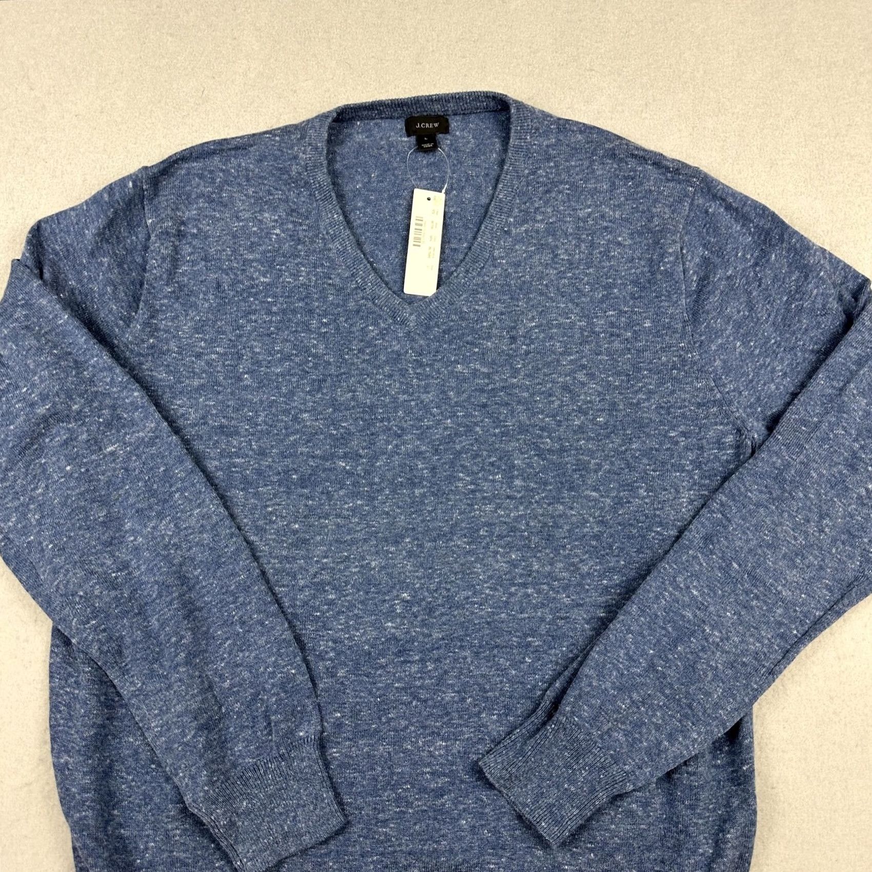 J.Crew J.CREW Sweater Men L Blue Solid Classic Long Sleeve V-Neck Pullover Knit Size US L / EU 52-54 / 3 - 2 Thumbnail