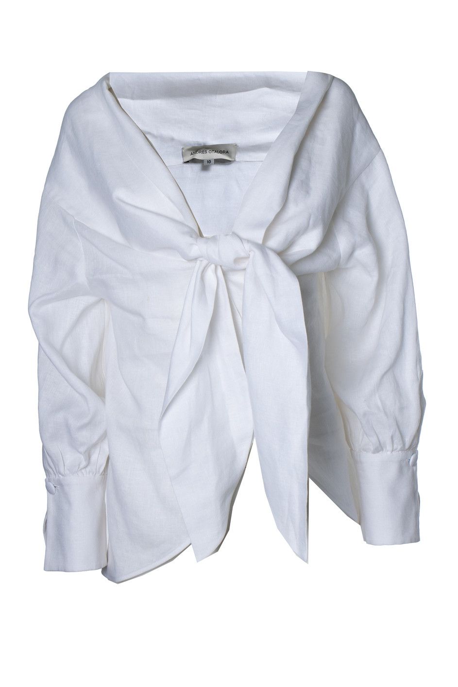 Other Andres Otalora, linen blouse with bow Size L / US 10 / IT 46 - 1 Thumbnail