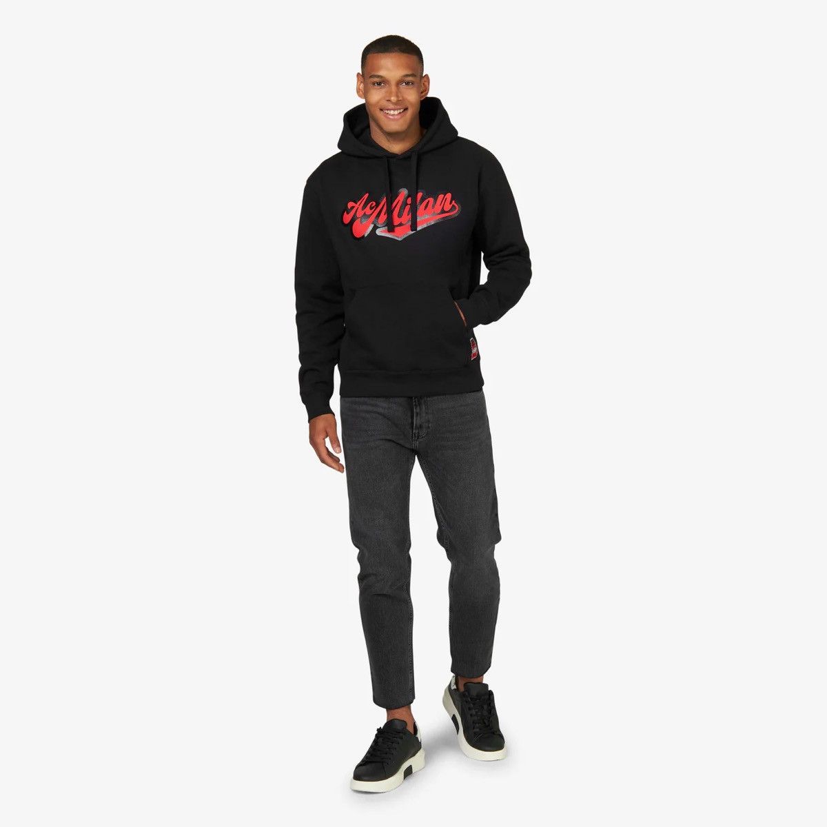 Other NWT Official AC Milan Black Red Logo Graphic Pullover Hoodie Size US M / EU 48-50 / 2 - 1 Thumbnail