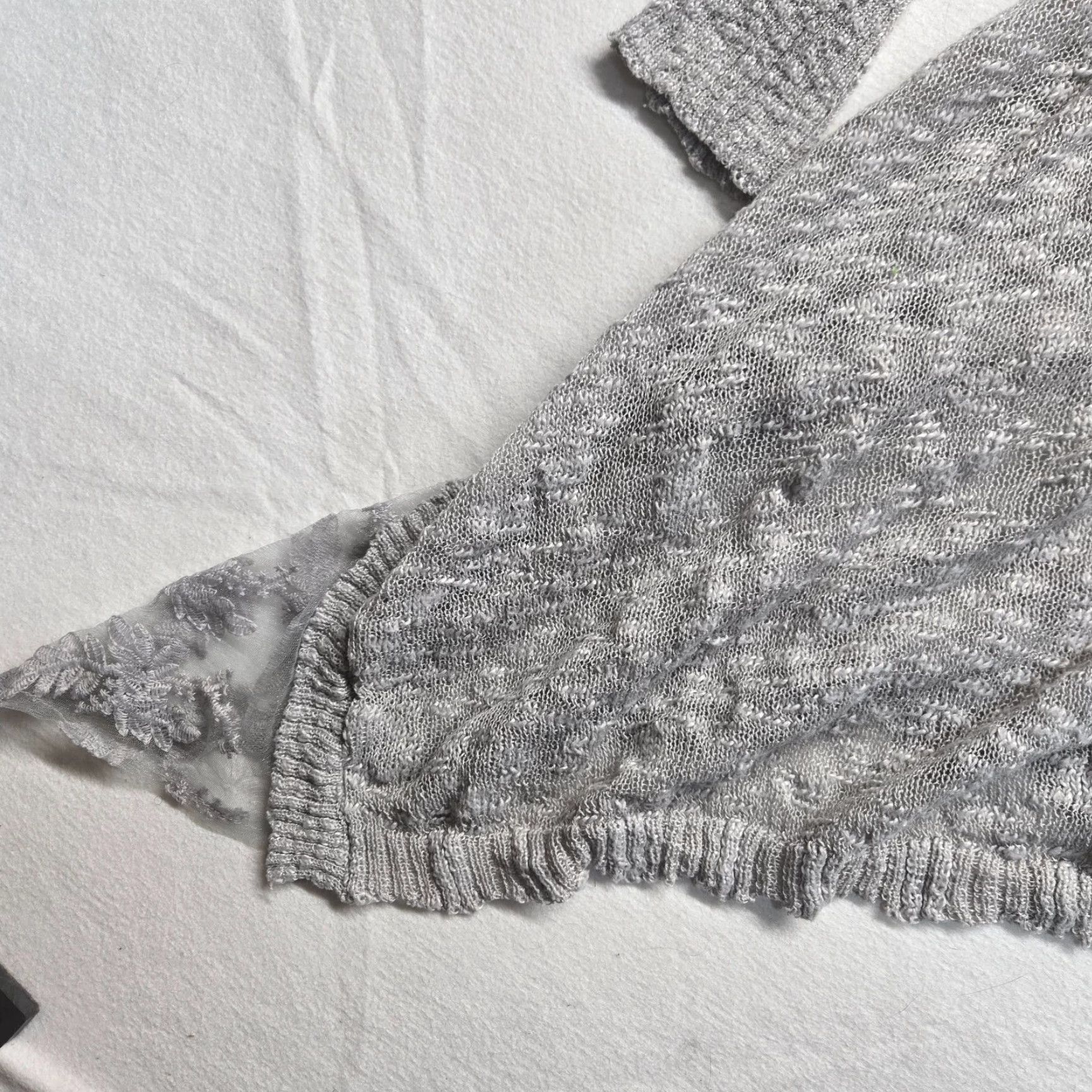 Vintage Rue21 Solid Gray Cardigan Knit Open Long Sleeve Women XL Adult Cardigan Women Gray XL Sweater 90s? Size XL / US 12-14 / IT 48-50 - 3 Thumbnail