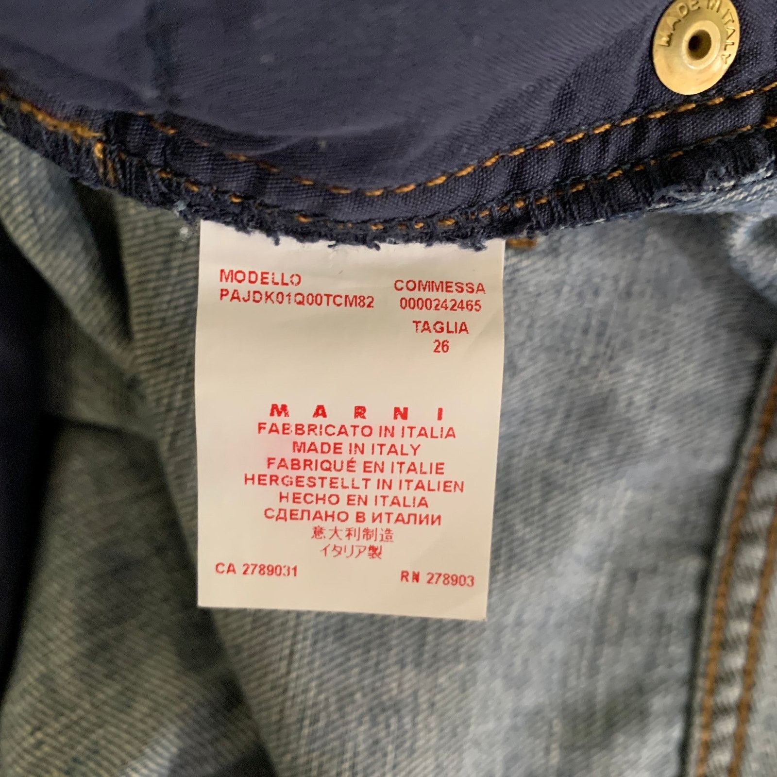 Marni MARNI Size M Blue Brown Cotton Linen Casual Pants Size 30" / US 8 / IT 44 - 6 Thumbnail