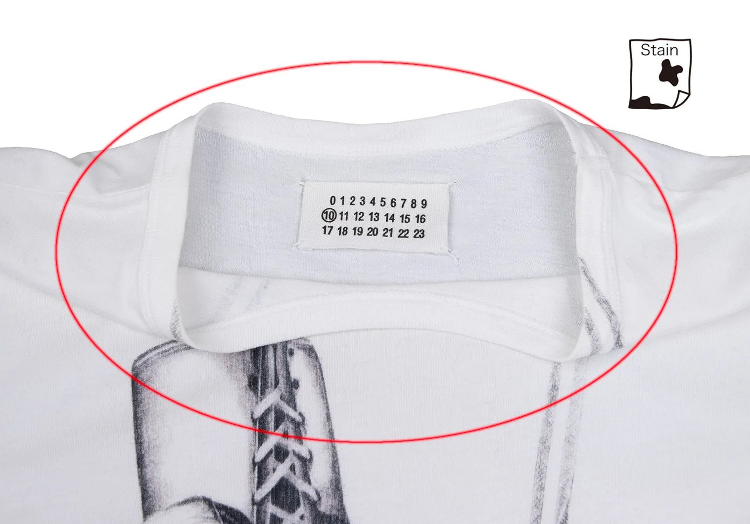 Maison Margiela Cotton Graphic Print T-Shirt in White Size 46 Size US S / EU 44-46 / 1 - 4 Thumbnail