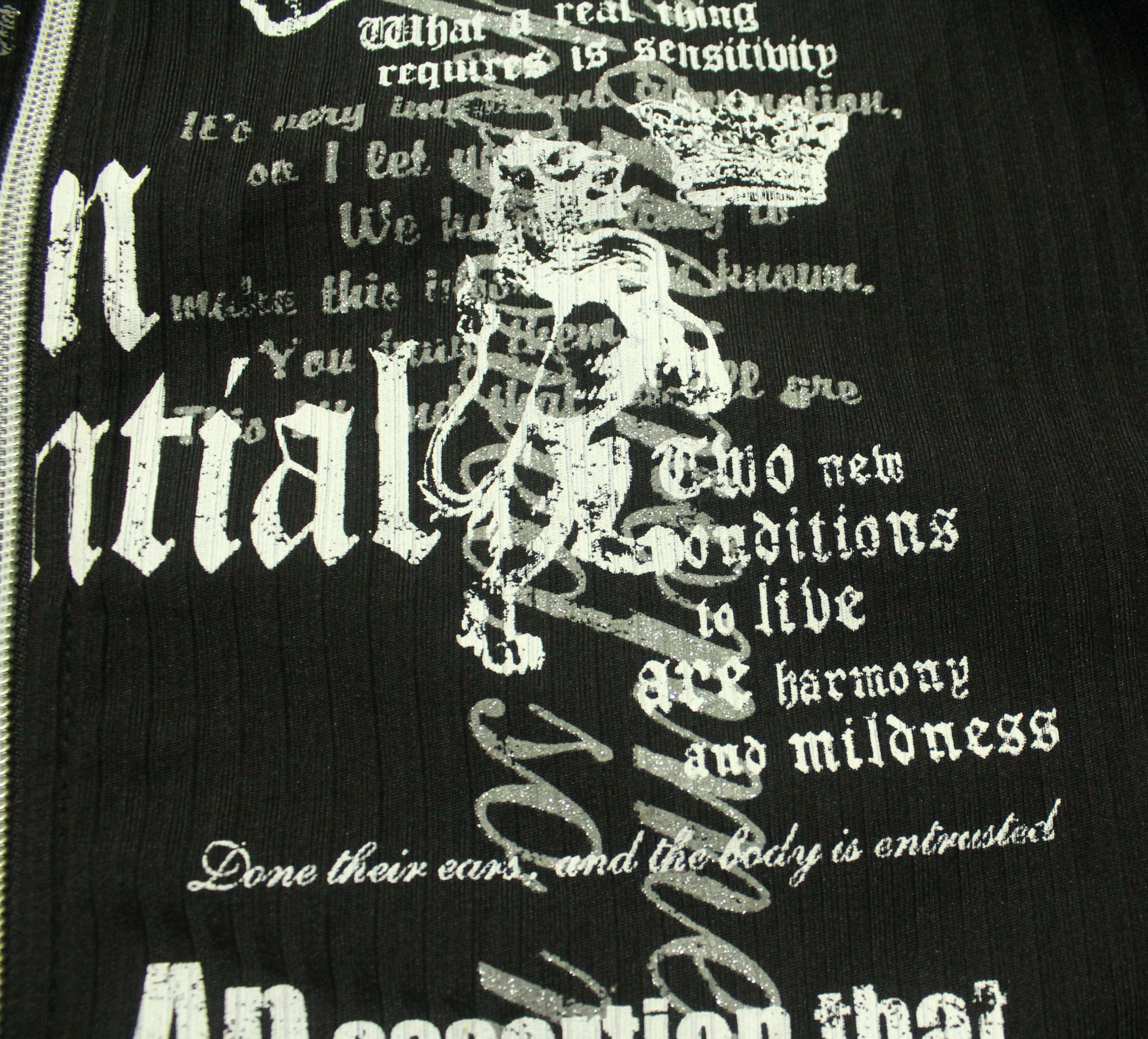 14th Addiction × If Six Was Nine × Le Grande Bleu (L.G.B.) BEAUMONT CARR Shirt Poem Skull Seditionaries Hooded Size US L / EU 52-54 / 3 - 11 Thumbnail